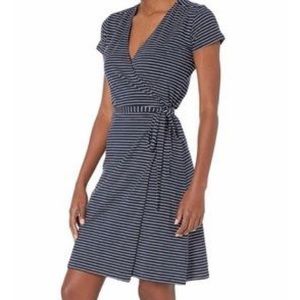 Pact Organic Striped Wrap Dress